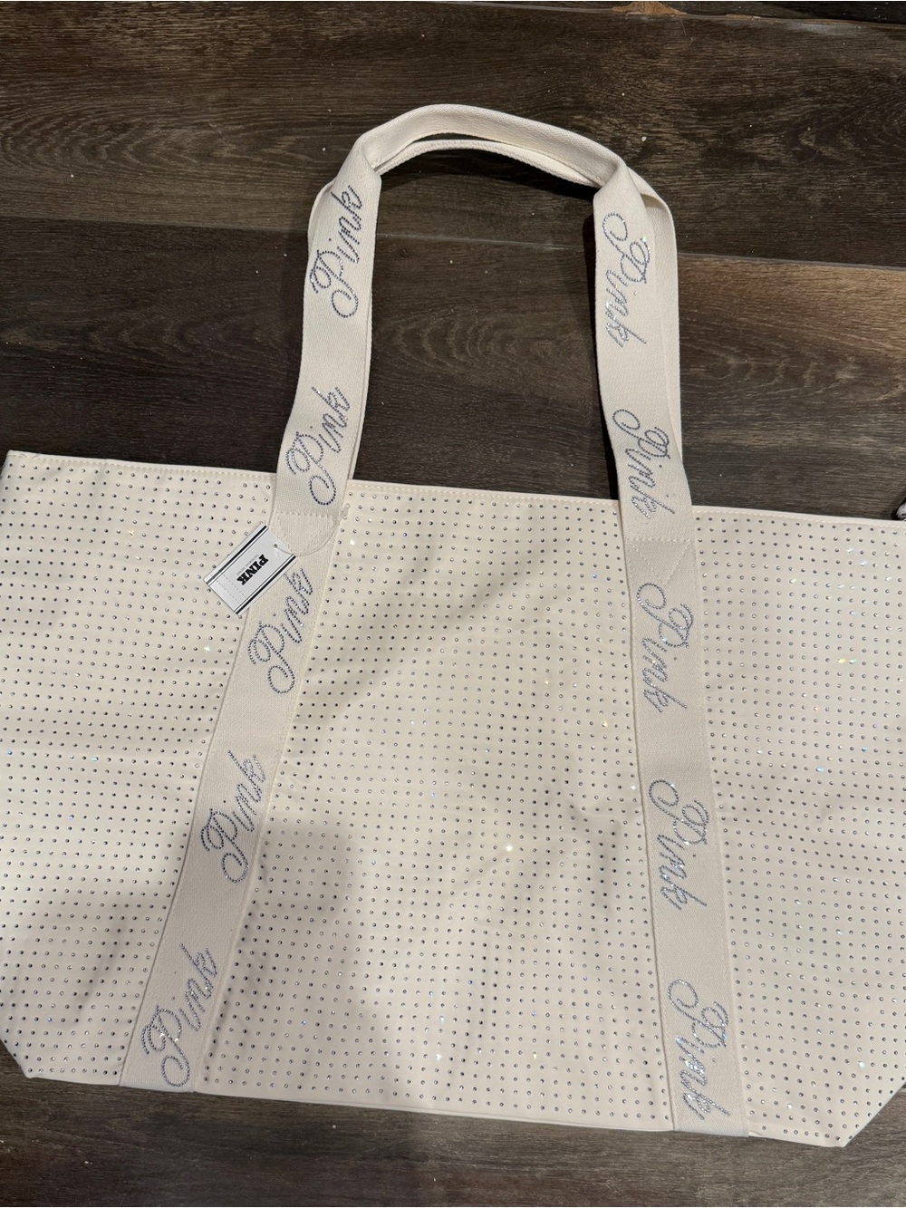 PINK Victoria's Secret Brand Cream Perforated Tote Bag